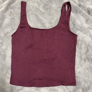 Women's Ribbed Tank Top - Wine